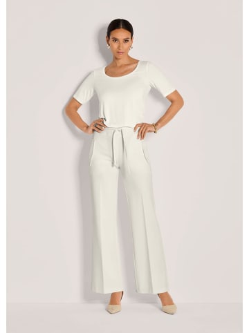 MADELEINE Weite Jersey-Hose mit Bundfalten in wollweiß