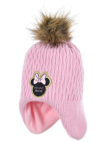 Disney Minnie Mouse Wintermütze mit Bommel in Rosa