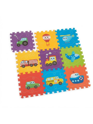 relaxdays 9-tlg. Puzzlematte "Fahrzeuge" in Bunt