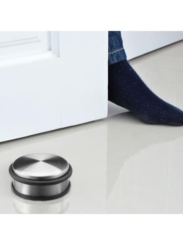 relaxdays 2 x Türstopper in Silber - (H)4,5 x Ø10 cm