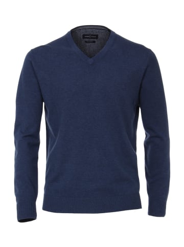 CASAMODA Pullover mit V-Ausschnitt unifarben 004430 in Blau