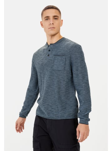 Camel Active Henley Langarmshirt aus einem Baumwollmix in Blau