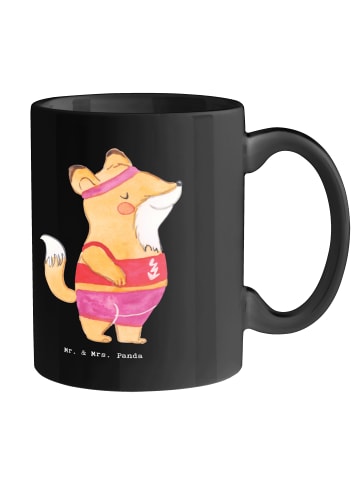 Mr. & Mrs. Panda milchkaffeetasse Tischtennis Trainerin Kunstwer... in Schwarz