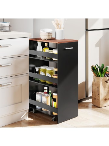COSTWAY Nischenwagen 30cm breit in Schwarz