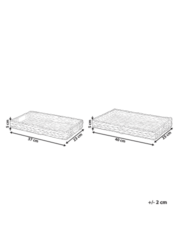 Beliani 2er-Set Tablett KONTUM in Beige