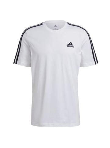 adidas T shirt Rundhals 3 Streifen Design in Weiß