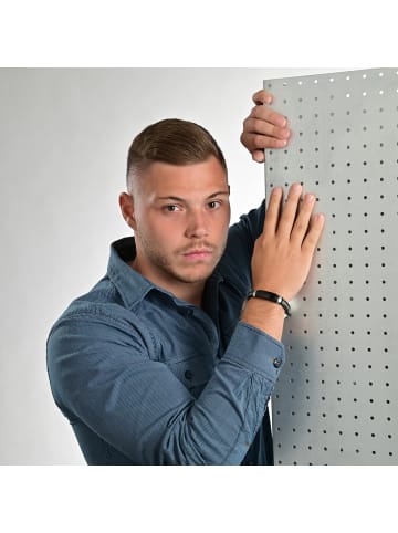 Adeliás Herren Armband – Armreif aus Silikon 21 cm in schwarz