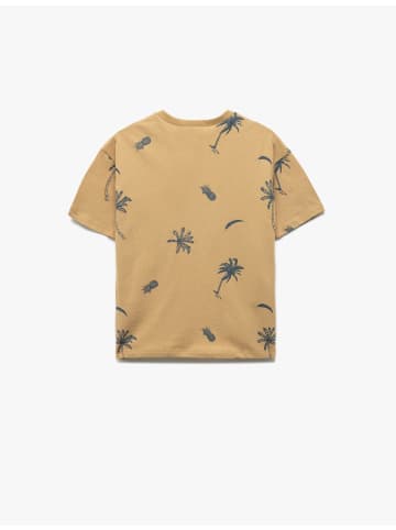 KOTON TSHIRT SS in Kamelfeder Gemustert