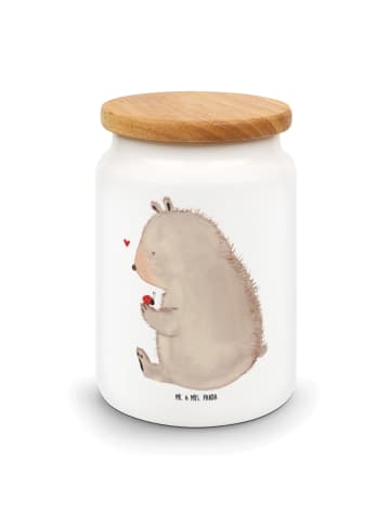 Mr. & Mrs. Panda Teedose Bär Marienkäfer ohne Spruch in Weiß