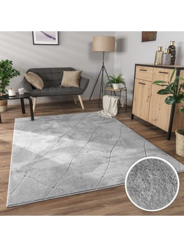 KADIMA DESIGN Waschbarer Teppich waschmaschinenwaschbar Unifarben Küche, Flur in Grau