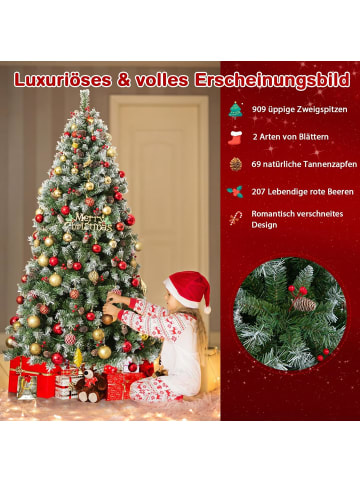COSTWAY Künstlicher Weihnachtsbaum LED in Grün