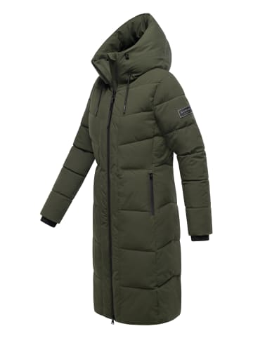 Navahoo Steppmantel Schokokuss XIV in Dark Olive