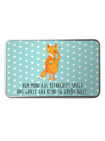 Mr. & Mrs. Panda Aufbewahrungsbox Fuchs Lord mit Spruch in Türkis Pastell