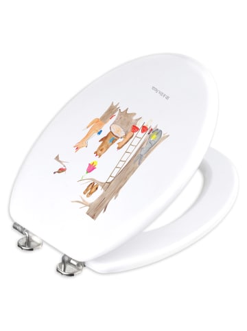 Mr. & Mrs. Panda Klodeckel Waldtiere Picknick mit Spruch in Weiß