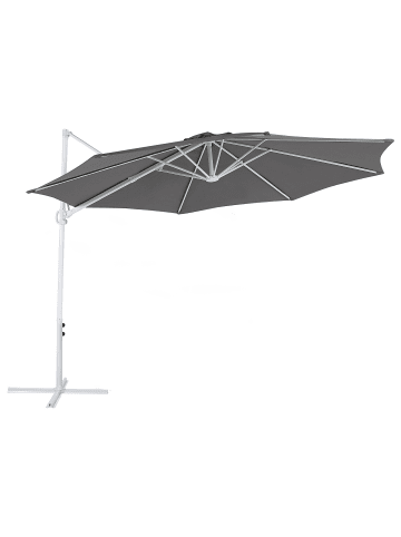 Beliani Ampelschirm SAVONA II in Grau/Weiß - (W) 295 x (H) 254 x (L) 295 cm