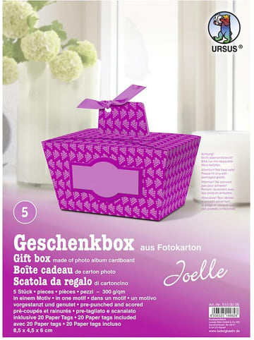 Buntpapierfabrik Ludwig Bähr Geschenkbox Joelle pink 8,5x4,5x6cm Packung mit 5 Stück Motiv: 05