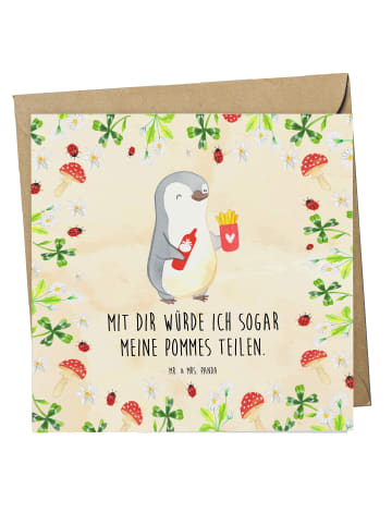 Mr. & Mrs. Panda Deluxe Karte Pinguin Pommes mit Spruch in Naturpapier