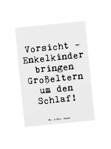 Mr. & Mrs. Panda Postkarte Enkelkinder mit Spruch in Weiß