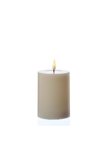 Deluxe Homeart LED Kerze Mia Echtwachs flackernd H: 10cm D: 7,5cm in creme