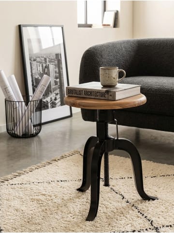 KADIMA DESIGN Drehhocker | Akazie/Metall, 39x62,5cm, Höhenverstellbar