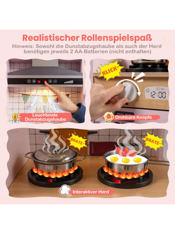 COSTWAY Kinderküche ab 2 Jahren in Rosa