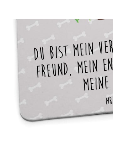 Mr. & Mrs. Panda Souvenir Hund Dame mit Spruch in Grau Pastell
