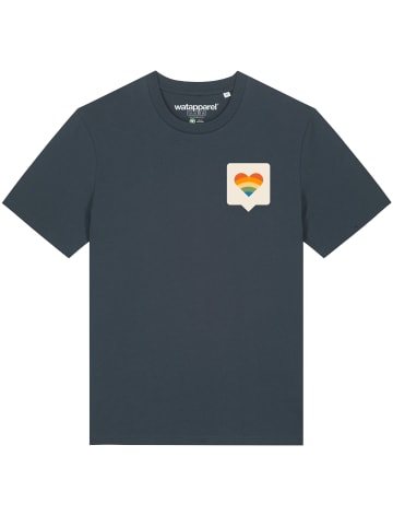 wat? Apparel T-Shirt Von Herzen in India Ink Grey