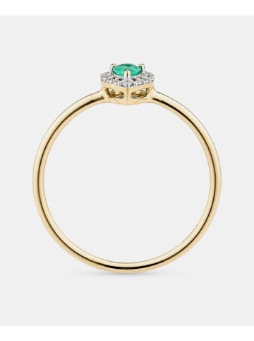 Diamant L'éternel Ring, mit Smaragd, 375 Gelbgold
