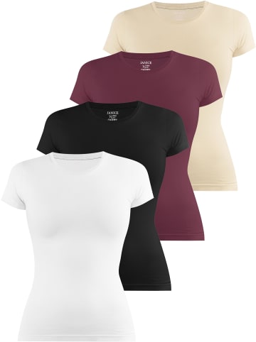 Janice Nice in Weiß/Schwarz/Burgund/Beige