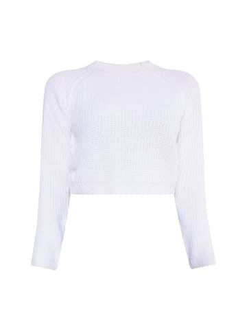 myMo Strick Cropped Pullover in Weiss