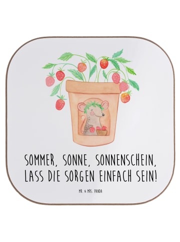 Mr. & Mrs. Panda Tassen Untersetzer Sommerfreude mit Spruch in Weiß