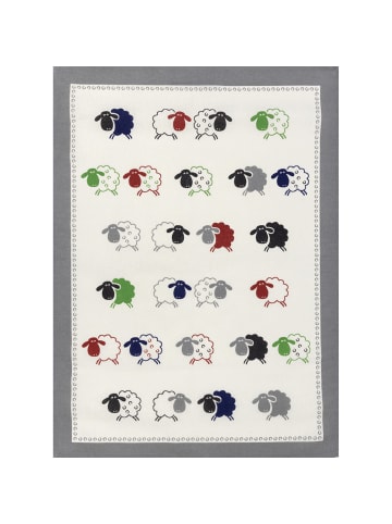 Kracht Halbleinen, Leinen / Halbleinen Geschirrtuch 3er-Pack Schäfchen in Schäfchen