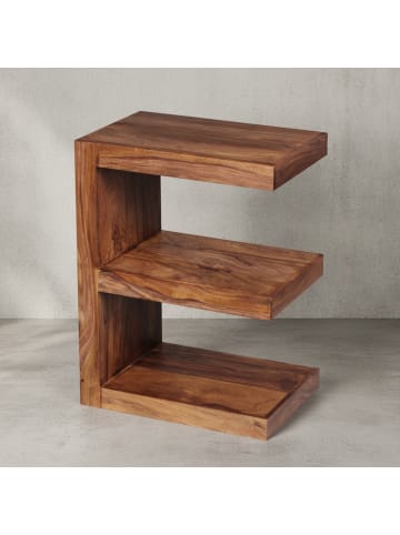 KADIMA DESIGN Beistelltisch MUMBAI Massivholz E Cube 60cm hoch in Massivholz