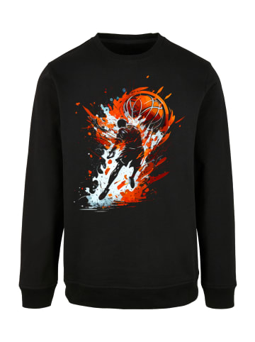 F4NT4STIC Sweatshirt Basketball Splash Orange Sport CREW in schwarz