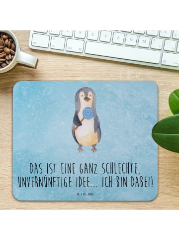 Mr. & Mrs. Panda Mousepad Pinguin Lolli mit Spruch in Eisblau