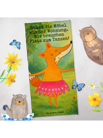Mr. & Mrs. Panda Badhandtuch Fuchs Ballerina Design mit Spruch in Weiß