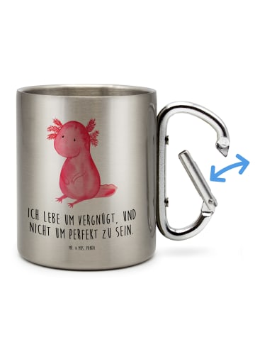 Mr. & Mrs. Panda Thermo Kaffeebecher Axolotl Niedlich mit Spruch in Silber