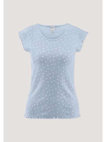 Hessnatur Hessnatur Pointelle Schlafshirt PURE COTTON aus reiner Bio-Baumwolle in nordisch blau