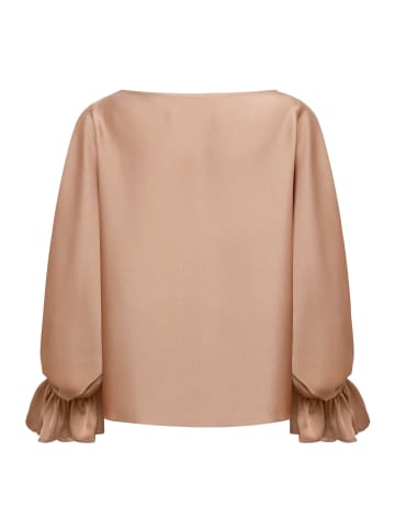 Betty Barclay Satin-Bluse mit U-Boot-Ausschnitt in Macchiato