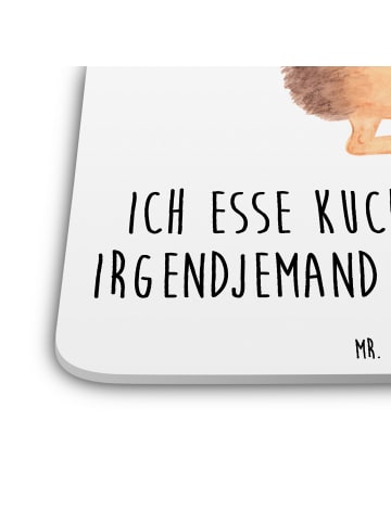 Mr. & Mrs. Panda Glasuntersetzer Igel Kuchenstück mit Spruch in Weiß