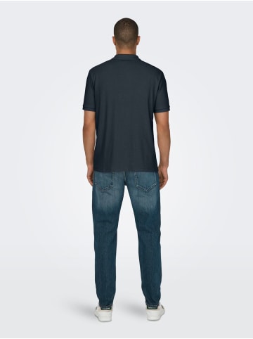 Only&Sons Poloshirt Kurzarm Polokragen klassisches Hemd in Dunkelblau