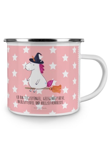 Mr. & Mrs. Panda Pott Einhorn Hexe mit Spruch in Rot Pastell