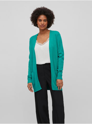 Vila Feinstrick Basic Cardigan Stretch mit Taschen VIRIL in Türkis