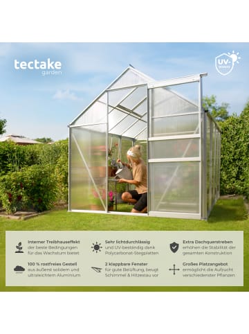 tectake Pflanzenhaus Aluminiumrahmen UV-beständig wärmedämmend 185x250x195cm