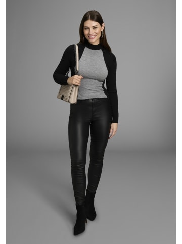 Bruno Banani Rollkragenpullover in graumel-schwarz