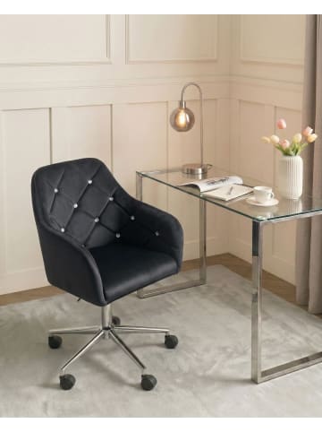 Beliani Bürostuhl VELORIA in Schwarz/Silber - (W) 60 x (H) 85 x (L) 60 cm