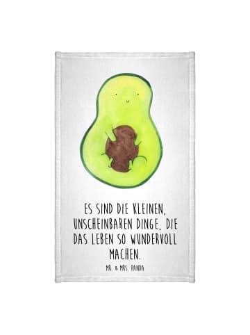 Mr. & Mrs. Panda Gästehandtücher Avocado Kern mit Spruch in Weiß