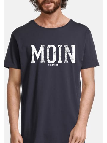 Salzhaut Rundhals T-Shirt für Damen in marineblau