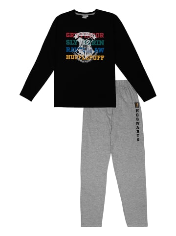 Harry Potter Harry Potter Schlafanzug Hogwarts Pyjama Set Langarm in grau/schwarz