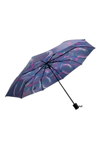 ANELY Kleiner Regenschirm Paris Gemustert Taschenschirm in Navy